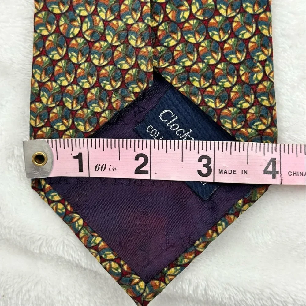 J. Garcia Clockworks‎ Collection Eight multi color print silk tie